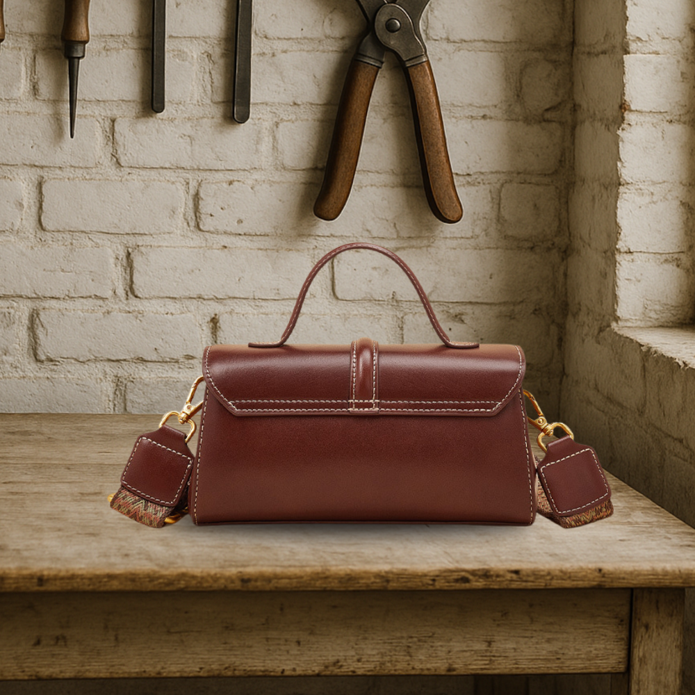 KENAWI | Portefeuille à bandoulière en cuir vintage de première qualité