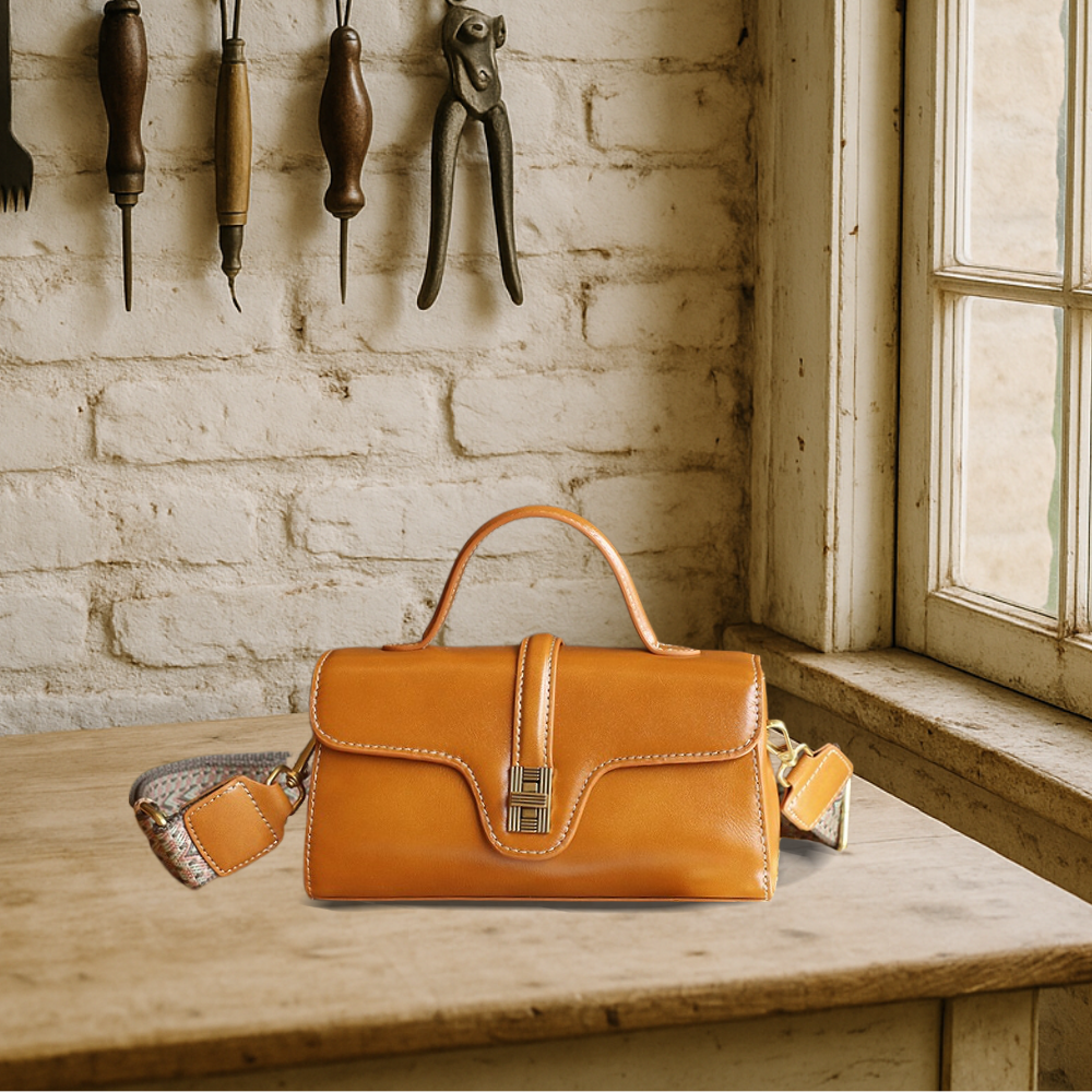 KENAWI | Portefeuille à bandoulière en cuir vintage de première qualité