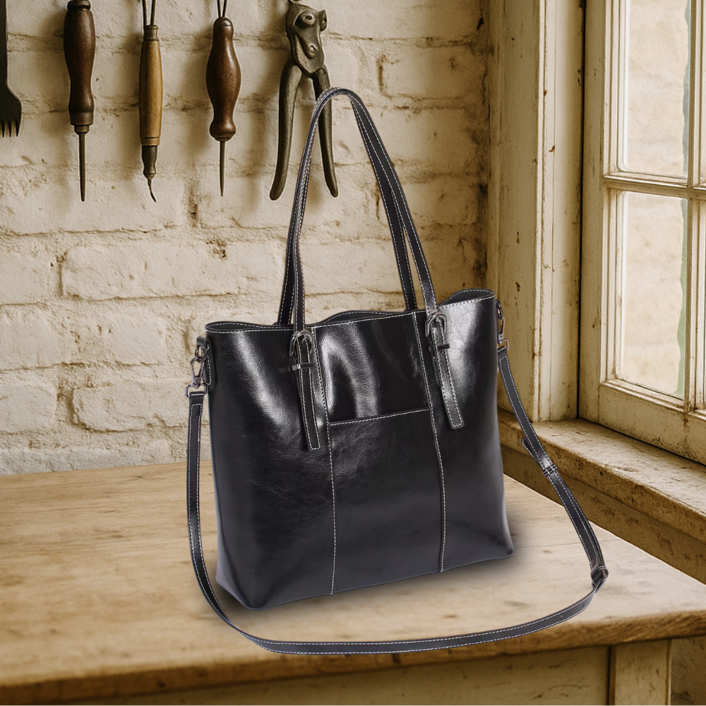 KENAWI | Grand sac à main en cuir véritable