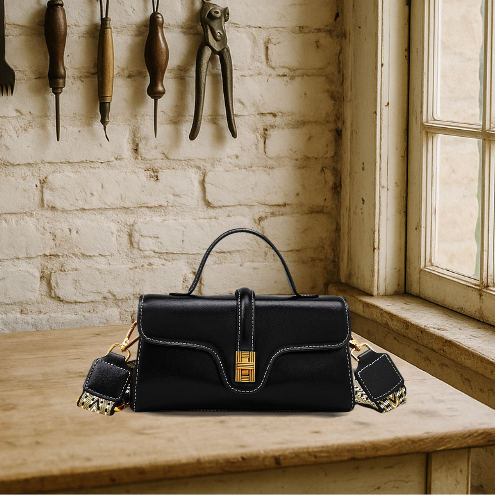 KENAWI | Portefeuille à bandoulière en cuir vintage de première qualité