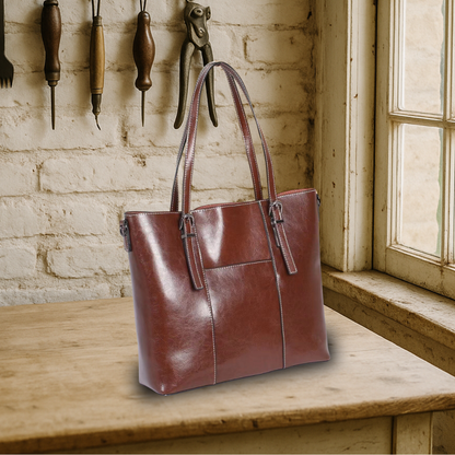 KENAWI | Grand sac à main en cuir véritable