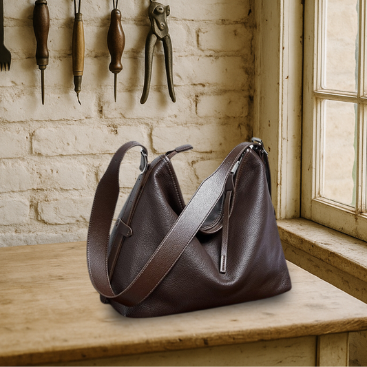 KENAWI | Sac à bandoulière en cuir véritable Lazy Tote