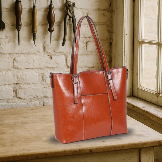 KENAWI | Grand sac à main en cuir véritable
