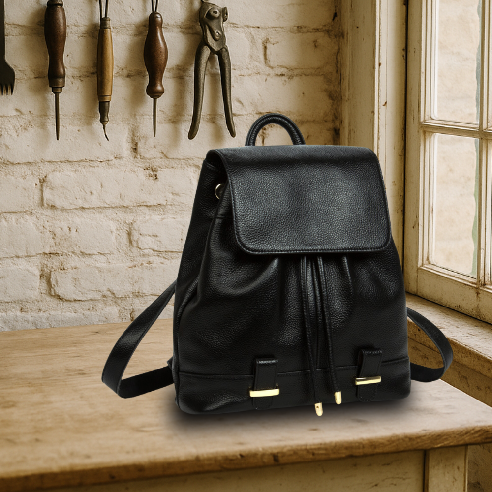 KENAWI | Sac à dos moderne en cuir pleine fleur