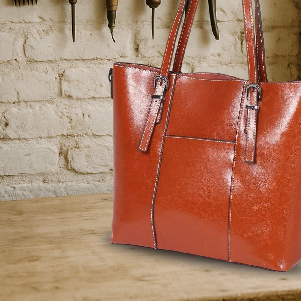 KENAWI | Grand sac à main en cuir véritable