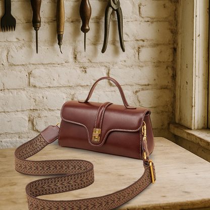 KENAWI | Portefeuille à bandoulière en cuir vintage de première qualité