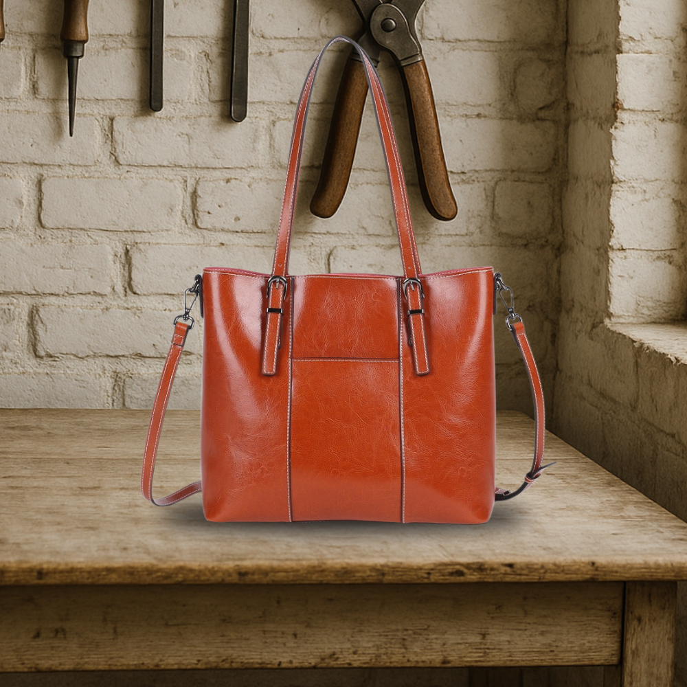 KENAWI | Grand sac à main en cuir véritable