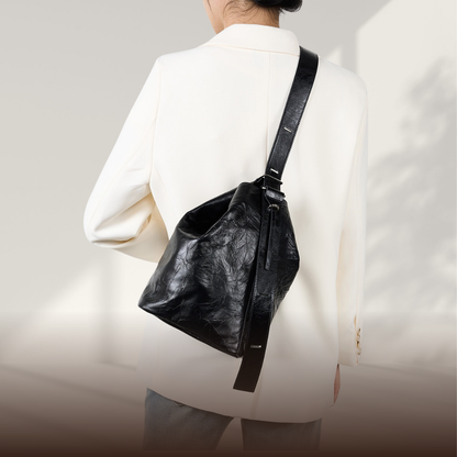KENAWI | Sac à dos en cuir de vachette froissé de première qualité