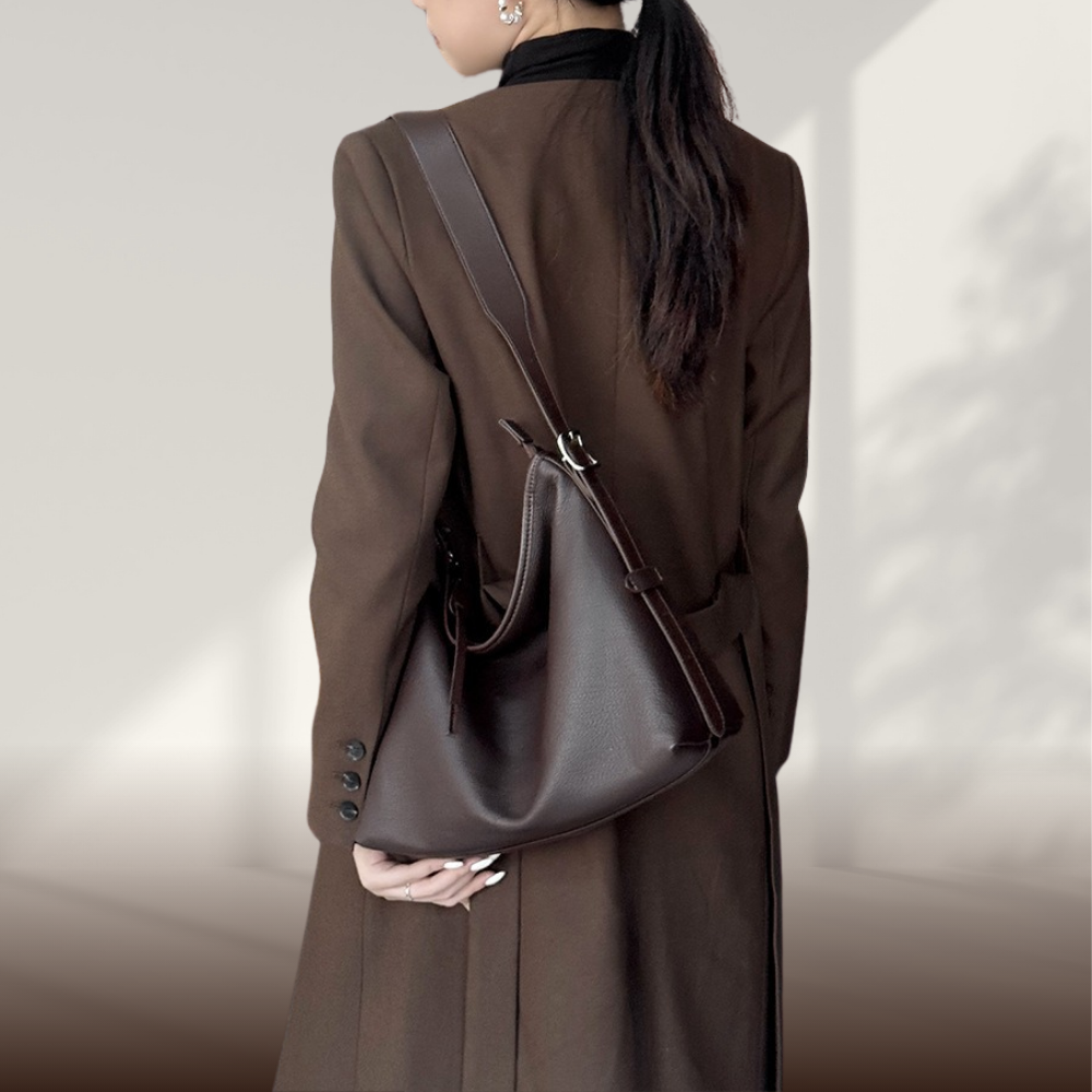 KENAWI | Sac à bandoulière en cuir véritable Lazy Tote