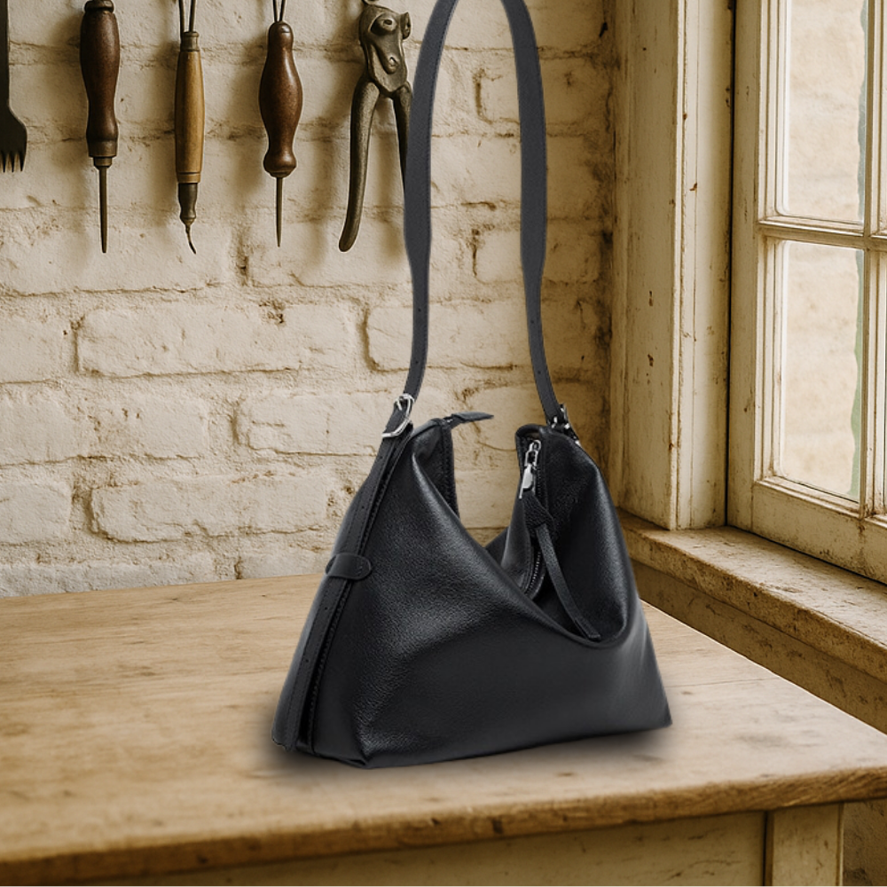 KENAWI | Sac à bandoulière en cuir véritable Lazy Tote