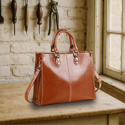 KENAWI | Tote classique et élégant en cuir véritable