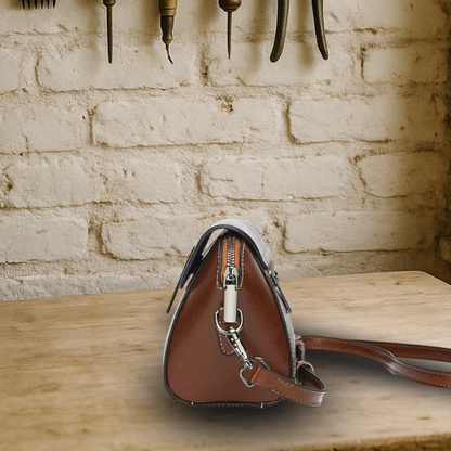 KENAWI | Sac à bandoulière en cuir véritable de style vintage