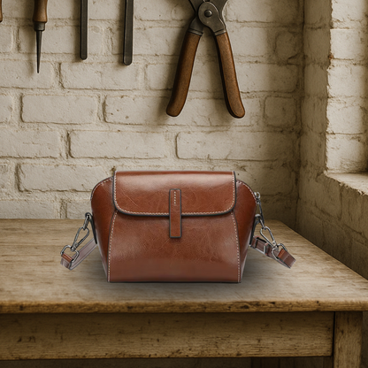KENAWI | Sac à bandoulière en cuir véritable de style vintage