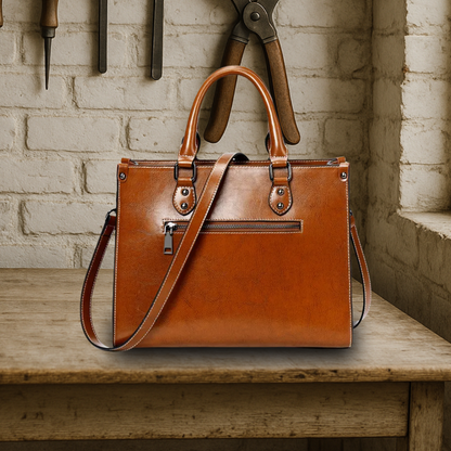 KENAWI | Tote classique et élégant en cuir véritable