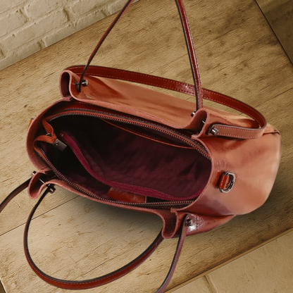 KENAWI | Elégante pochette à double sens en cuir véritable