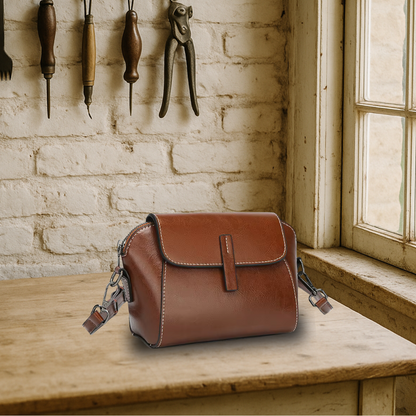 KENAWI | Sac à bandoulière en cuir véritable de style vintage