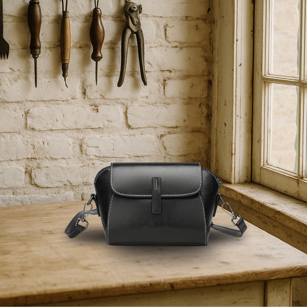 KENAWI | Sac à bandoulière en cuir véritable de style vintage
