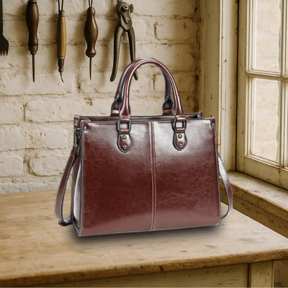 KENAWI | Tote classique et élégant en cuir véritable