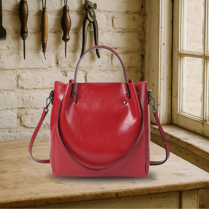 KENAWI | Elégante pochette à double sens en cuir véritable